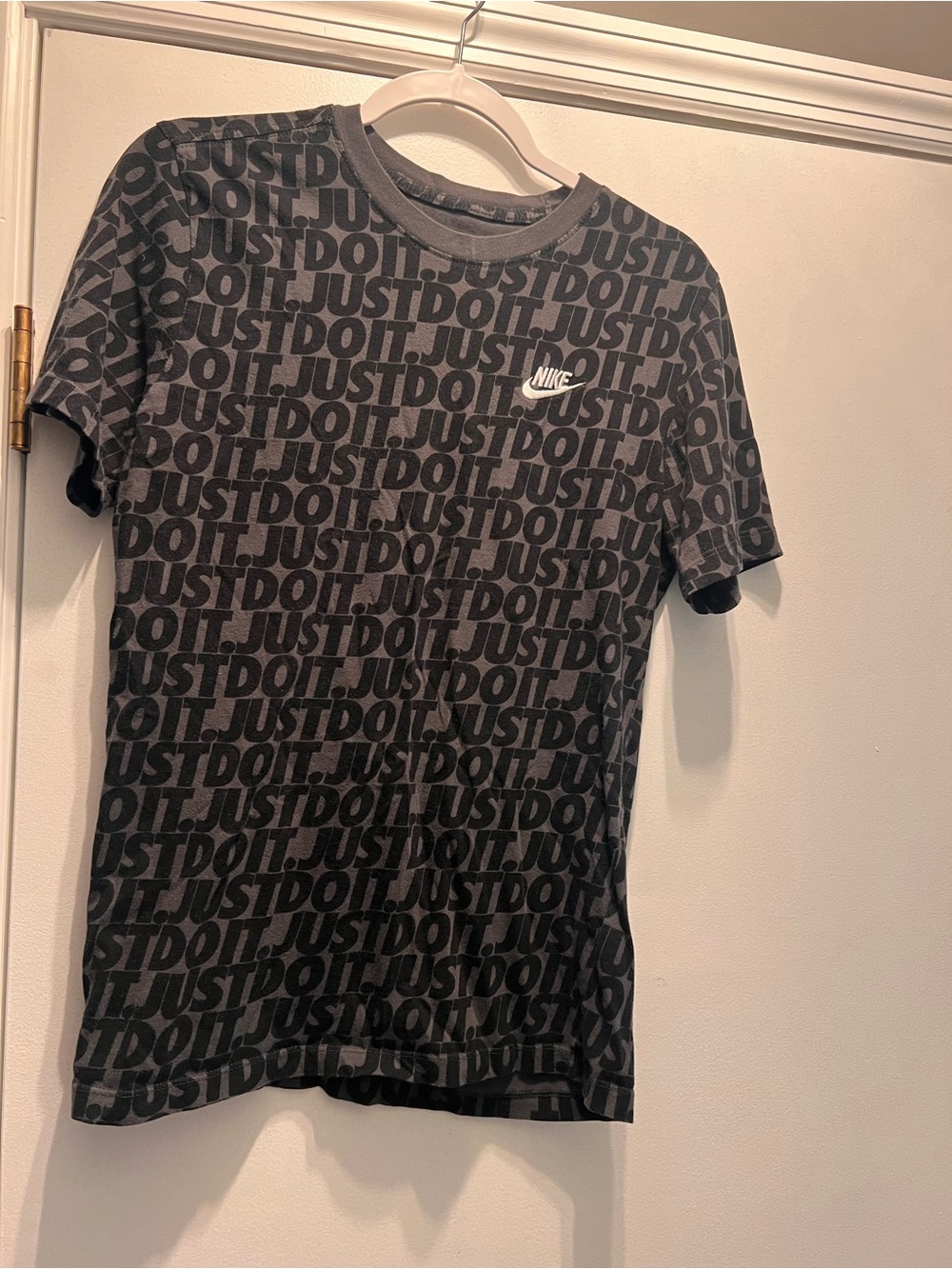 Nike Black All-Over "Just Do It" Short Sleeve Tee